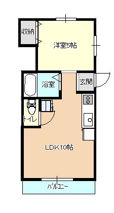 ハイツドマーニー(1LDK/1階)の間取り写真