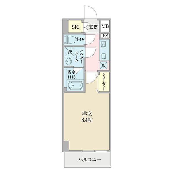 ウエストIN柴田(1K/4階)の間取り写真