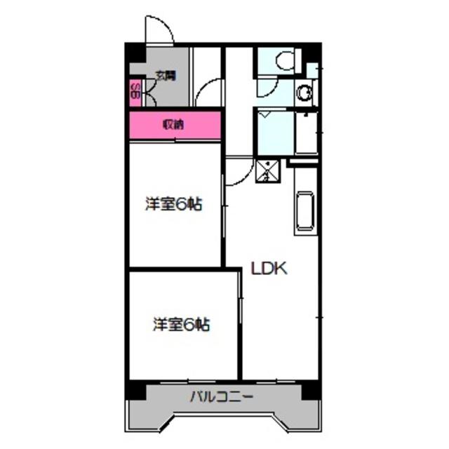 ドルミ城北(2SLDK/4階)の間取り写真