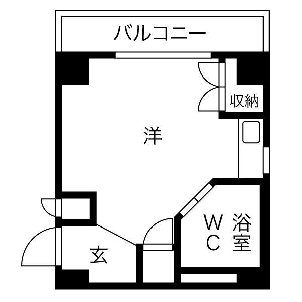 堀田朝日マンション(1K/3階)の間取り写真