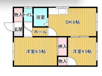 上山アパート(2DK/2階)の間取り写真