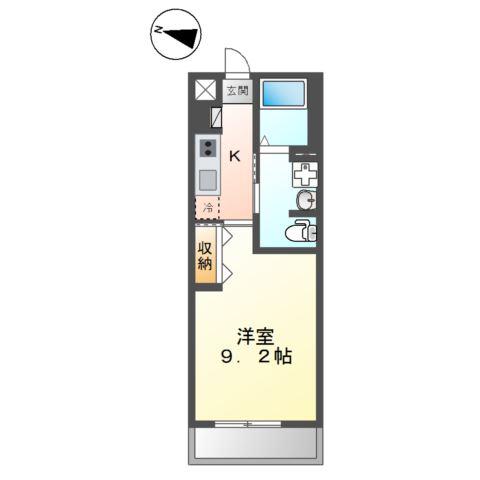 CEU AZUL(1K/2階)の間取り写真