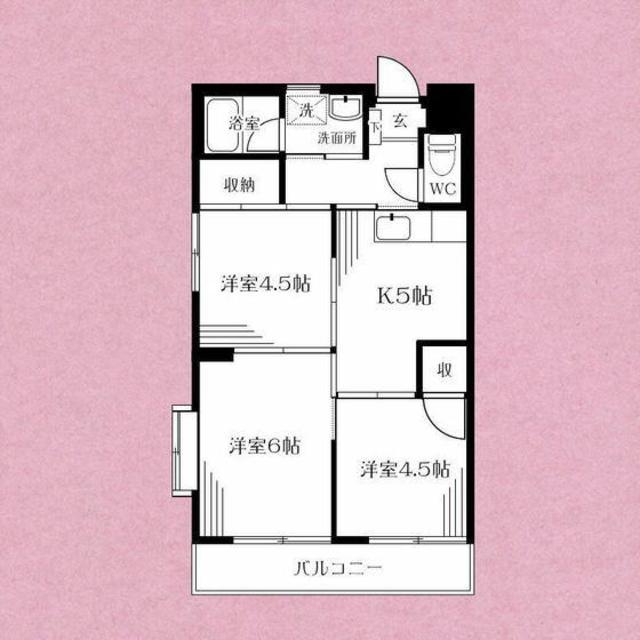 メゾン市川(3K/2階)の間取り写真