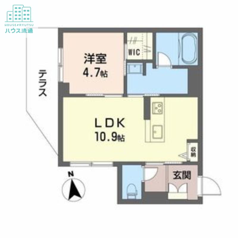 シャーメゾン上野(1LDK/1階)の間取り写真