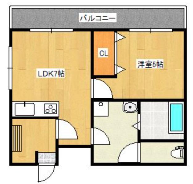 ラフィネA(1LDK/1階)の間取り写真