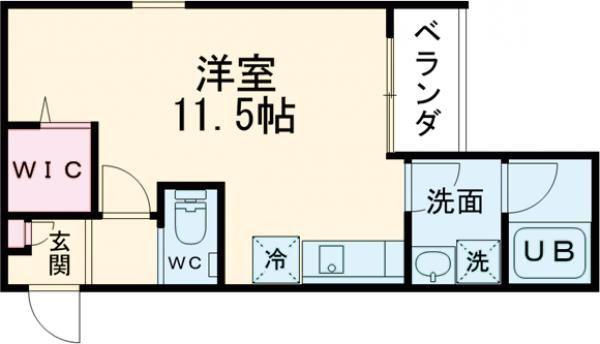 シュトラーセ幸町(ワンルーム/3階)の間取り写真