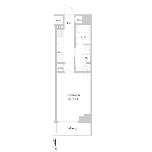 B CITY APARTMENT ITABASHI ノース(1K/4階)の間取り写真