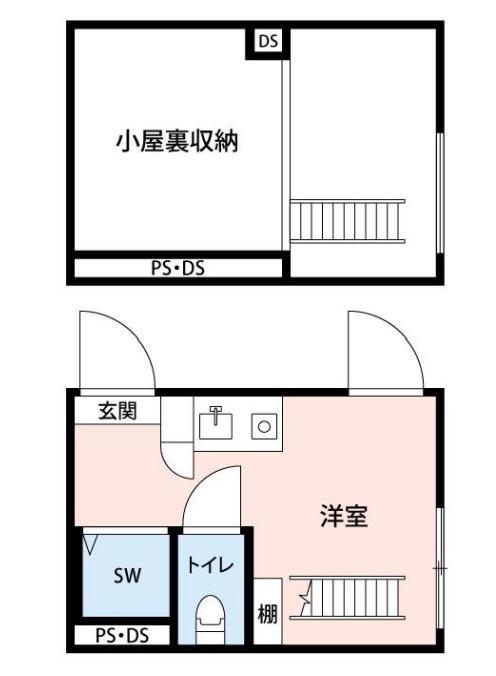 KULA不動前(ワンルーム/1階)の間取り写真
