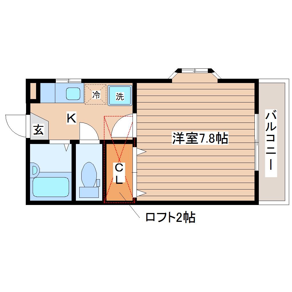 ウインディ葉山(1K/1階)の間取り写真