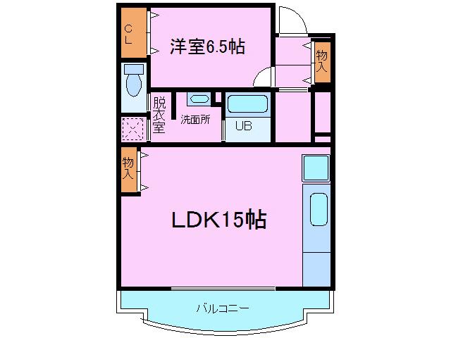テルツァ上土狩(1LDK/3階)の間取り写真