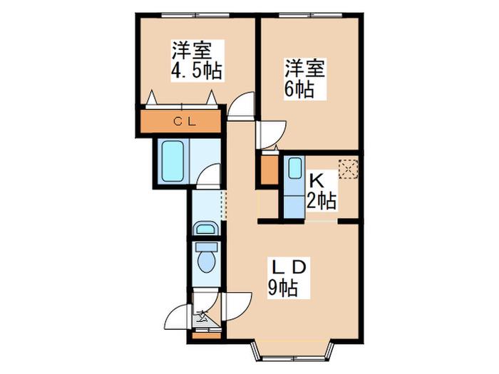 セトル西岡(2LDK/1階)の間取り写真