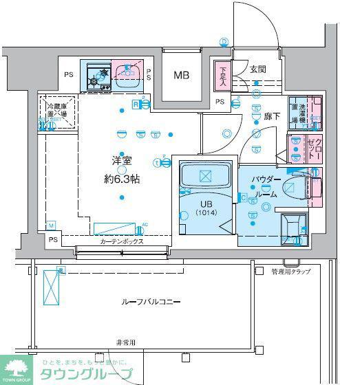 GENOVIA西千葉II(ワンルーム/15階)の間取り写真