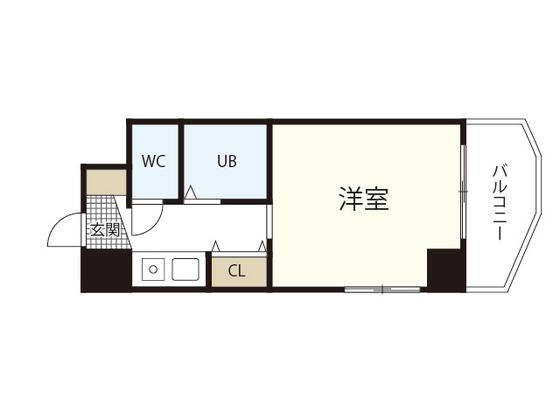 リバーサイドSOGAⅡ(1K/4階)の間取り写真