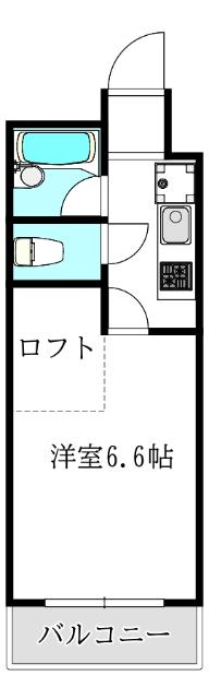 プロスパーコート鶴橋(1K/2階)の間取り写真