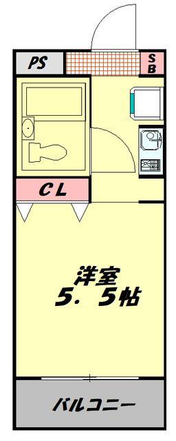 ウィンベルソロ川越第17(1K/3階)の間取り写真