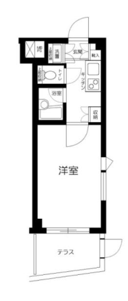 ルーブル新宿西落合伍番館(1K/1階)の間取り写真