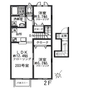 YUMEKA(2LDK/2階)の間取り写真