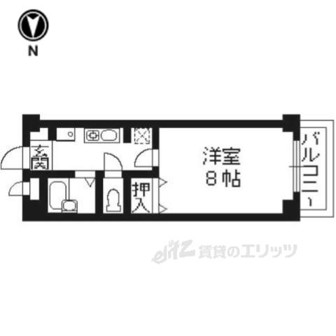 セントラル槙島(1K/3階)の間取り写真