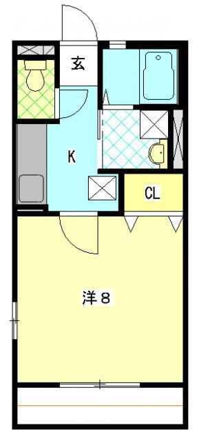 メゾン彩(1K/1階)の間取り写真