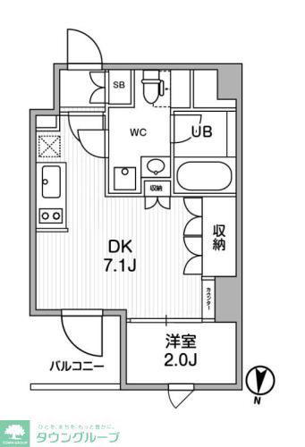 ALTERNA押上(1DK/2階)の間取り写真