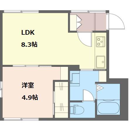 ヴィラ東小岩(1LDK/1階)の間取り写真
