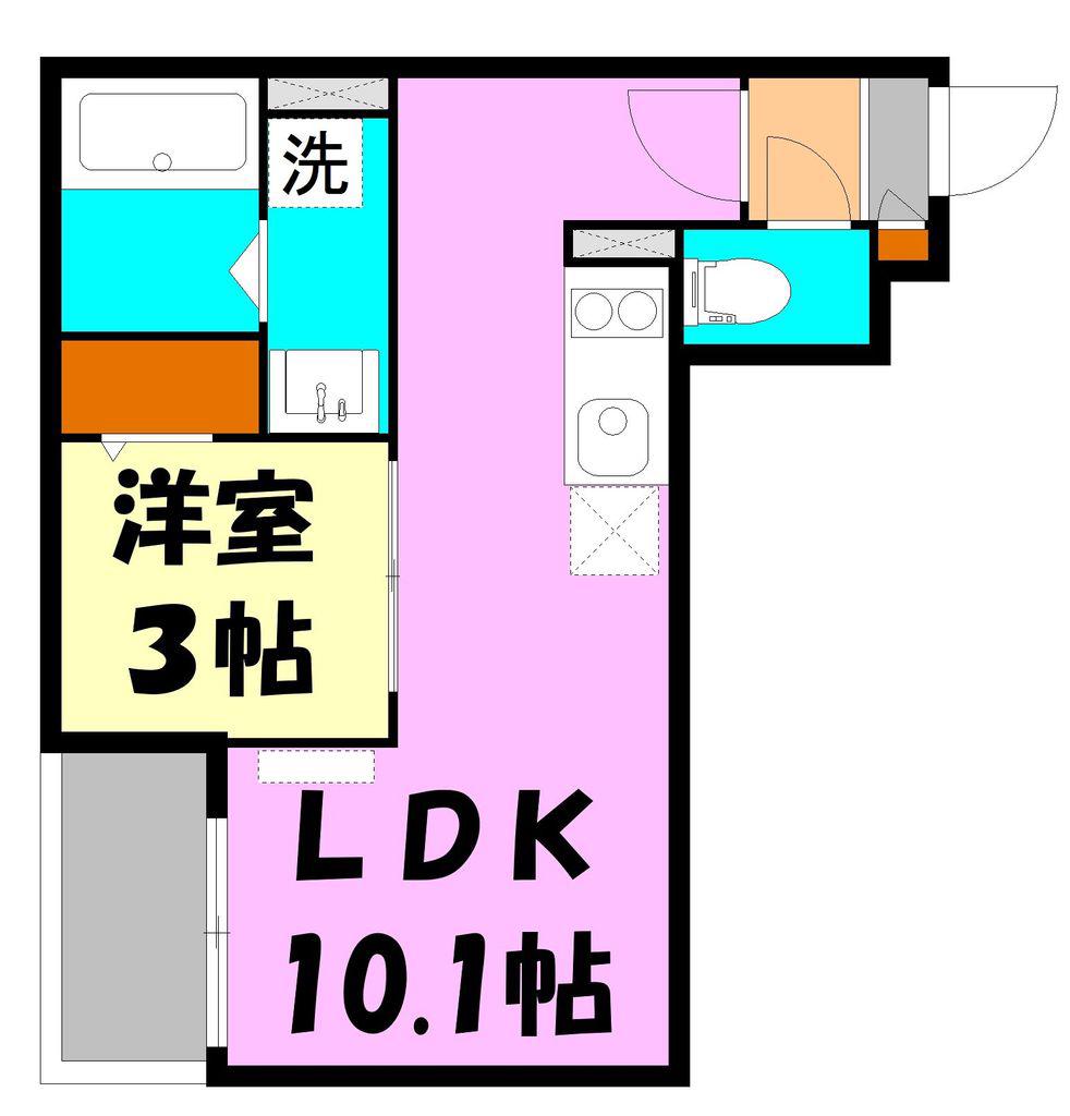 JACK GAMOI(1LDK/2階)の間取り写真