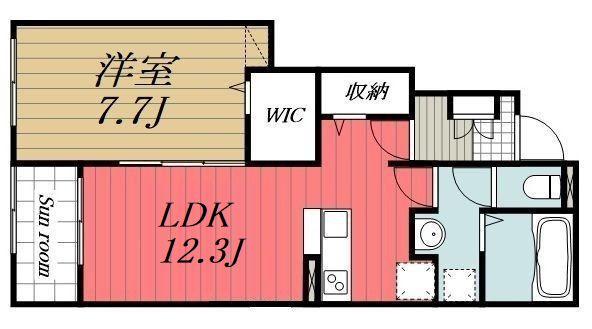 ドゥー・メゾン大網白里 IV(1LDK/1階)の間取り写真