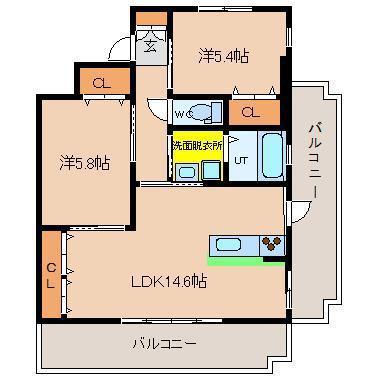 J・FEEL高千穂(2LDK/10階)の間取り写真