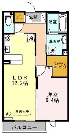 サンハイム花園(1LDK/1階)の間取り写真