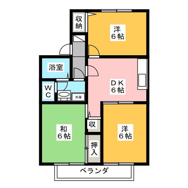 サンモール西堀(3DK/2階)の間取り写真