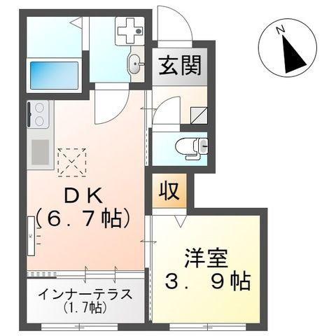 桜ヶ丘I・35(1DK/1階)の間取り写真