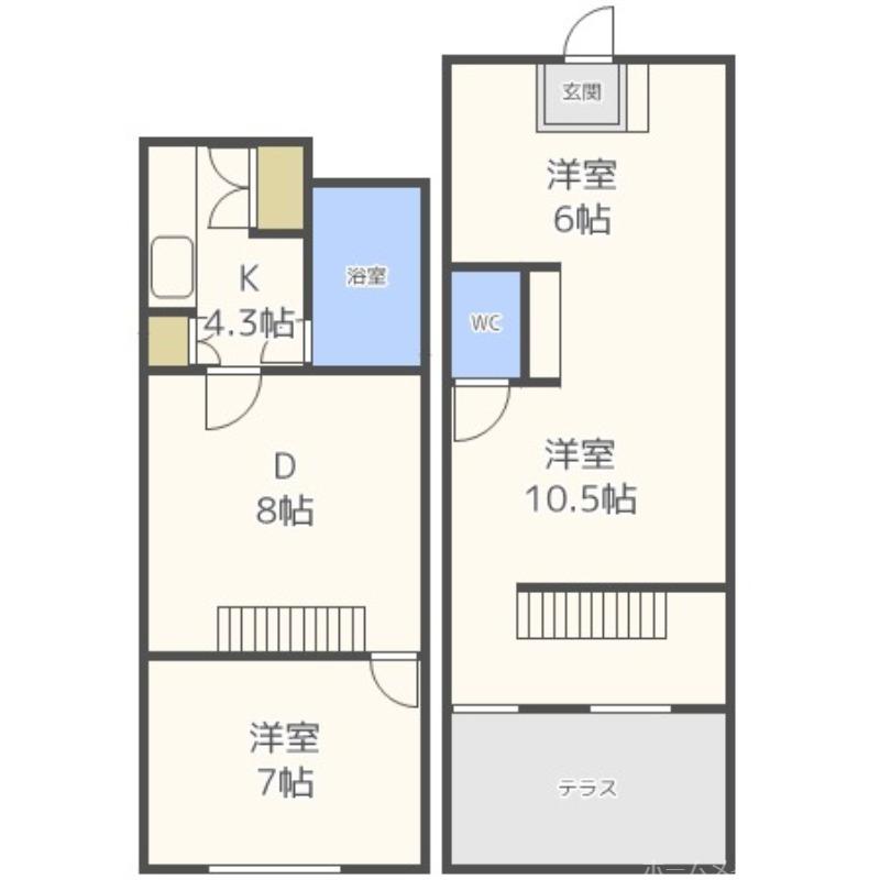 SITE01宮ヶ丘(2LDK/4階)の間取り写真