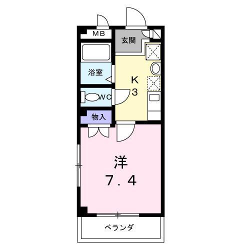 リヴェールMAKIII(1K/1階)の間取り写真