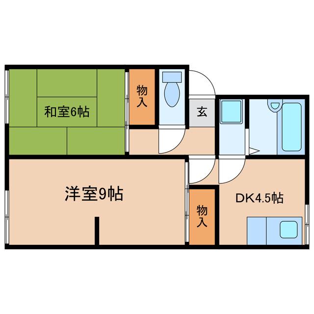 エルグランデエムワイ(2DK/1階)の間取り写真