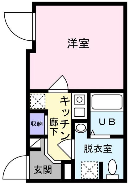 パークアローズ南砂(1K/1階)の間取り写真