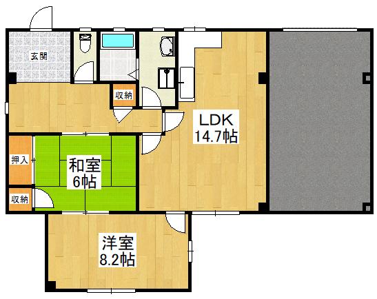森井マンション(2LDK/1階)の間取り写真