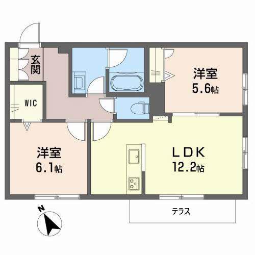 グリーンコート(2LDK/1階)の間取り写真