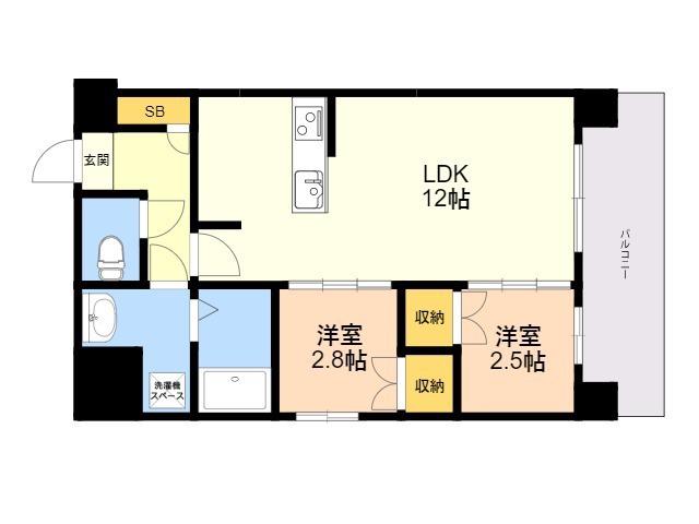 MODERNPALAZZO六本松STATION(2LDK/6階)の間取り写真