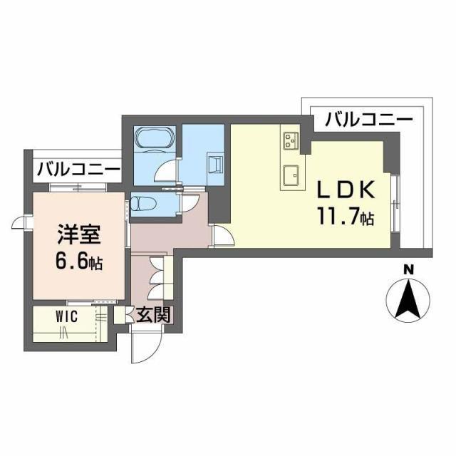 K&Jフォレストライト(1LDK/2階)の間取り写真