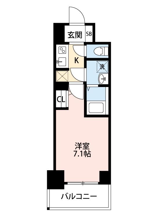 S-RESIDENCE千里丘(1K/5階)の間取り写真
