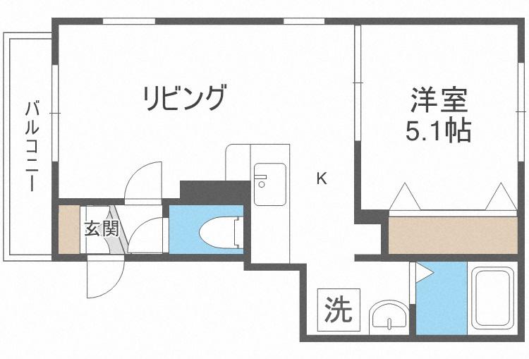 ひばりが丘ハウスA(1LDK/4階)の間取り写真