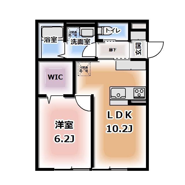 KOMOREBI GARDEN中田本町B(1LDK/3階)の間取り写真