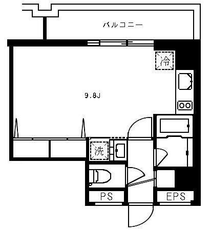 広尾ウエスト(ワンルーム/2階)の間取り写真