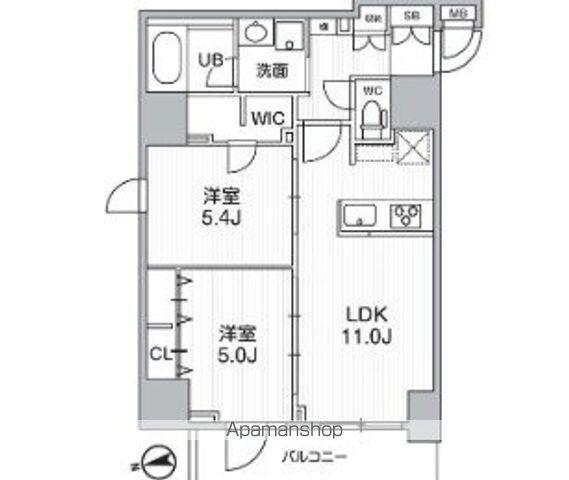 S-RESIDENCE新御徒町CHIARO(2LDK/6階)の間取り写真