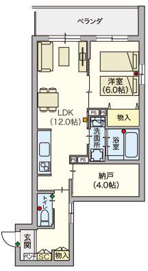 カメリア赤塚(1SLDK/3階)の間取り写真