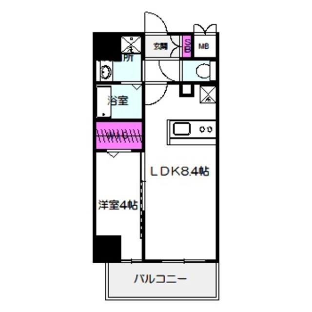 プレサンスOSAKA東中本エシデル(1LDK/14階)の間取り写真