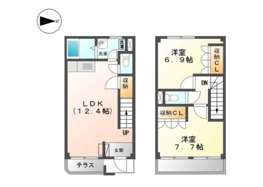 ユービー(2LDK/1階)の間取り写真