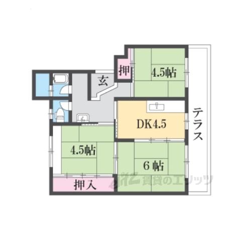 木の岡レフレール(3DK/2階)の間取り写真