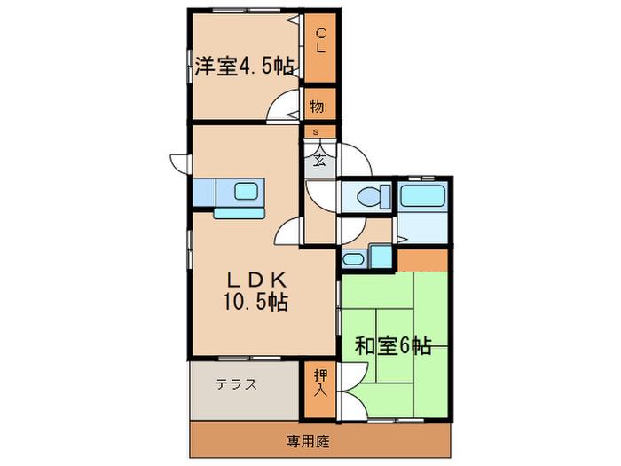 リバティ(2LDK/1階)の間取り写真