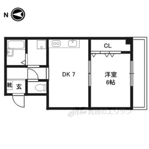 艸香駅前ビル(1DK/3階)の間取り写真